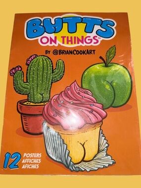 NWT’s Butts on Things Orange Poster Pack by - 12 Fun Party Posters